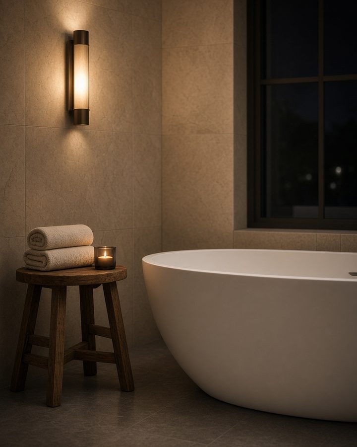 Bathroom with a freestanding tub
